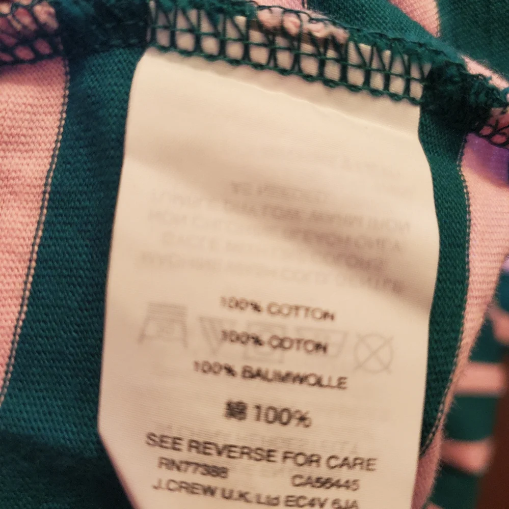 J. Crew Green & Pink Striped Top